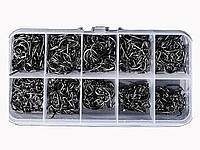 Набор Рыболовных крючков 100 шт. ранних размеров № 3-12 из высокоуглеродистой ста