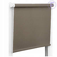 Роллеты Жалюзи Роллеты на окна Рольшторы Ролокассеты Рулонные шторы Ролета тканевая лен 7437 Какао