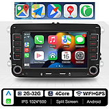 Автомагнітола штатна Android 2Din 9070-J для Volkswagen, Skoda, Seat (2/32GB, 4 ядра, Android Auto, CarPlay), фото 2