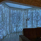 Гірлянда штора водоспад 3х3 метра 320 LED з пультом на USB, Світлодіодна гірлянда сітка 3х3м, Гірлянди led, фото 10