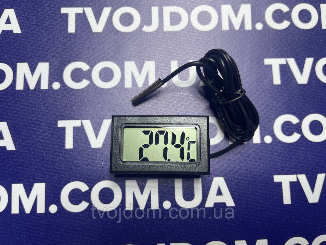 Цифровий термометр з виносним датчиком ТРМ10 ( -50....+110),(чорний), фото 1
