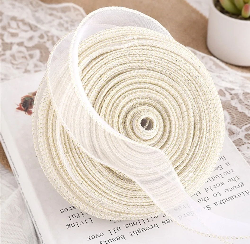 Органза з кантом завширшки 4 см №42 молочний, фото 1