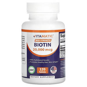 Біотин Vitamatic Biotin 20,000 мкг 120 капс.