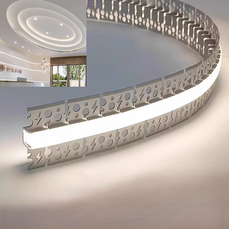 Профіль гнучкий LEDTech LT-1513f у гіпс під штукатурку для світлодіодної стрічки. 15*56 мм. Плати до 12 мм