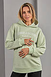 Жіноче худі для вагітних і годуючих із щільного трикотажу Tisha S (44) Юла мама Оливка, фото 2
