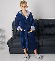 Халат дитячий для хлопчика з капюшоном