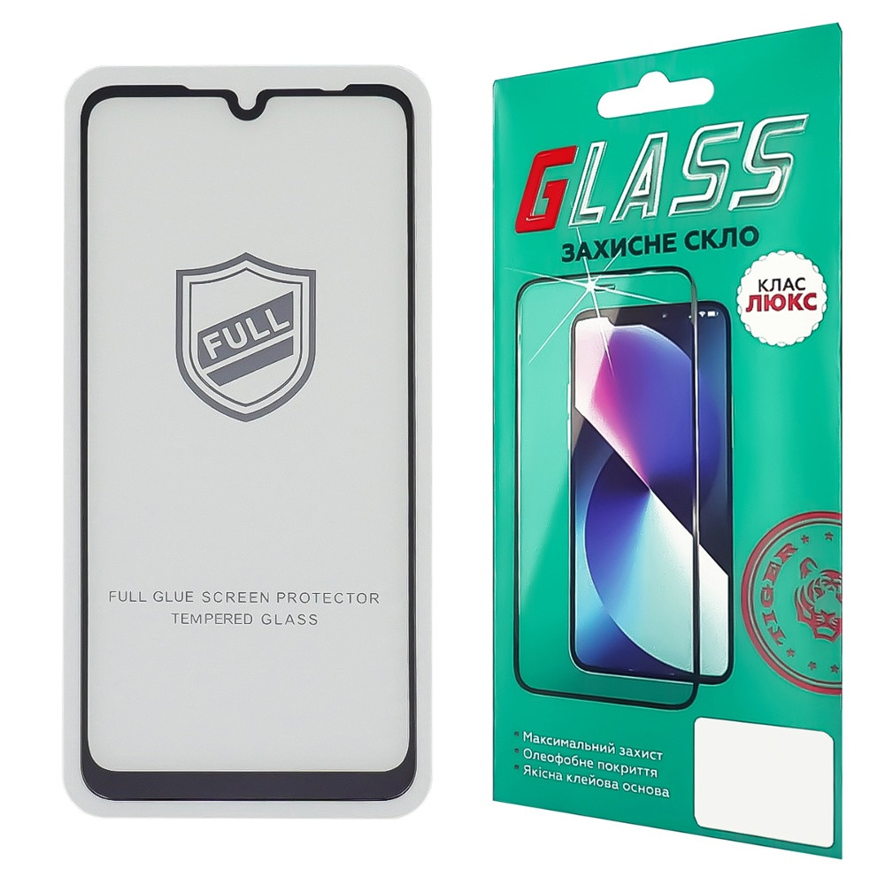 TU TU Защитное стекло для Xiaomi Redmi Note 7/ 7S Full Glue (0.25 мм, 2.5D, чёрное) Люкс