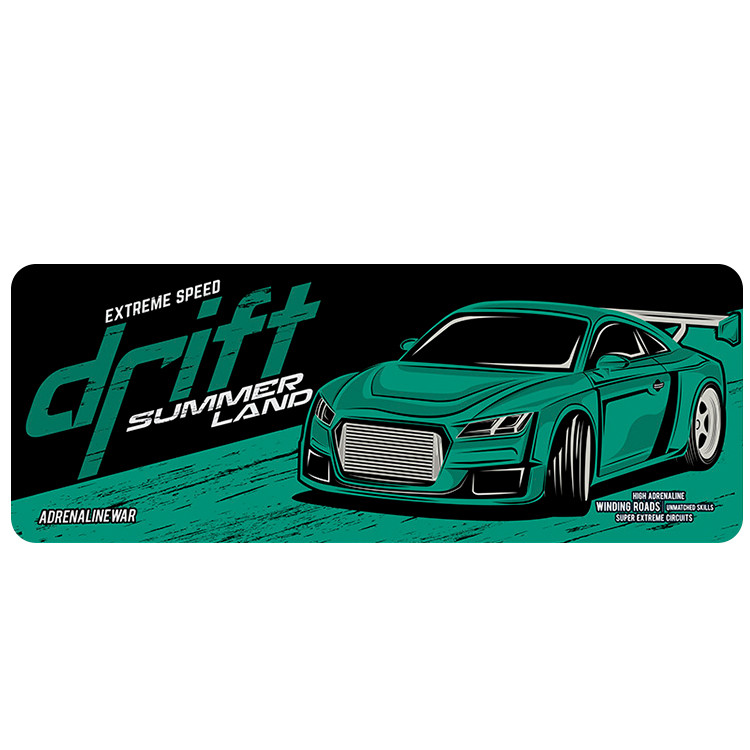 TU TU Коврик 300*700 тканевой Drift с боковой прошивкой, толщина 2 мм, цвет Dark green, Пакет