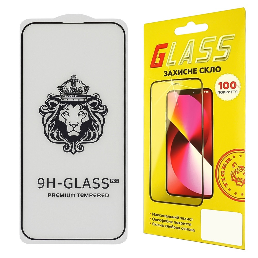 TU TU Защитное стекло для Apple iPhone 15 Pro Max Full Glue Lion (0.3 мм, 2.5D, чёрное), фото 1