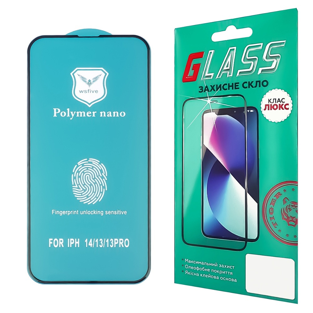 TU  TU Защитная пленка для Apple iPhone 13/ 13 Pro/ 14 (3D чёрная) Polycarbone, фото 1