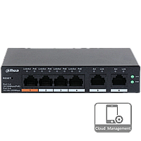 TU  TU 4-портовый управляемый PoE коммутатор DH-CS4006-4ET-60 с 4 портами POE 100Мбит + 2 порта UP-Link 1000Мбит, 130x90x26 мм