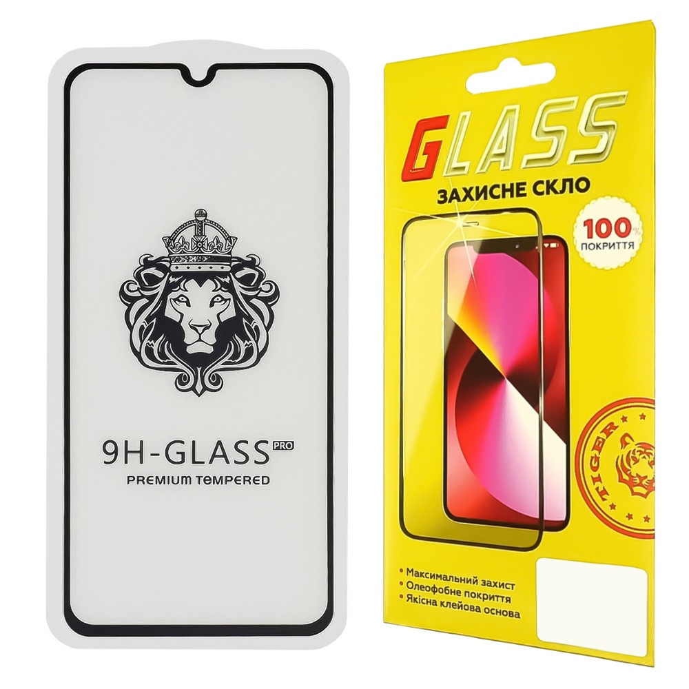 TU TU Защитное стекло для Samsung A505/ A305 A50/ A30 Full Glue Lion (0.3 мм, 2.5D, чёрное), фото 1