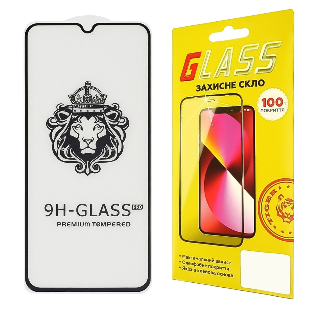 TU TU Защитное стекло для Samsung A705 A70 Full Glue Lion (0.3 мм, 2.5D, чёрное), фото 1