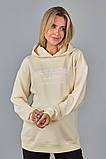 Зручне худі для вагітних і годування груддю із щільного трикотажу Tisha S (44) Юла мама Крем, фото 2