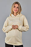 Зручне худі для вагітних і годування груддю із щільного трикотажу Tisha S (44) Юла мама Крем, фото 4