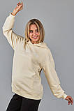 Зручне худі для вагітних і годування груддю із щільного трикотажу Tisha S (44) Юла мама Крем, фото 7