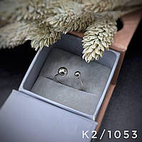 Срібна каблучка геометрія кулі, Розмір 15,5, Вага: 1.1 г