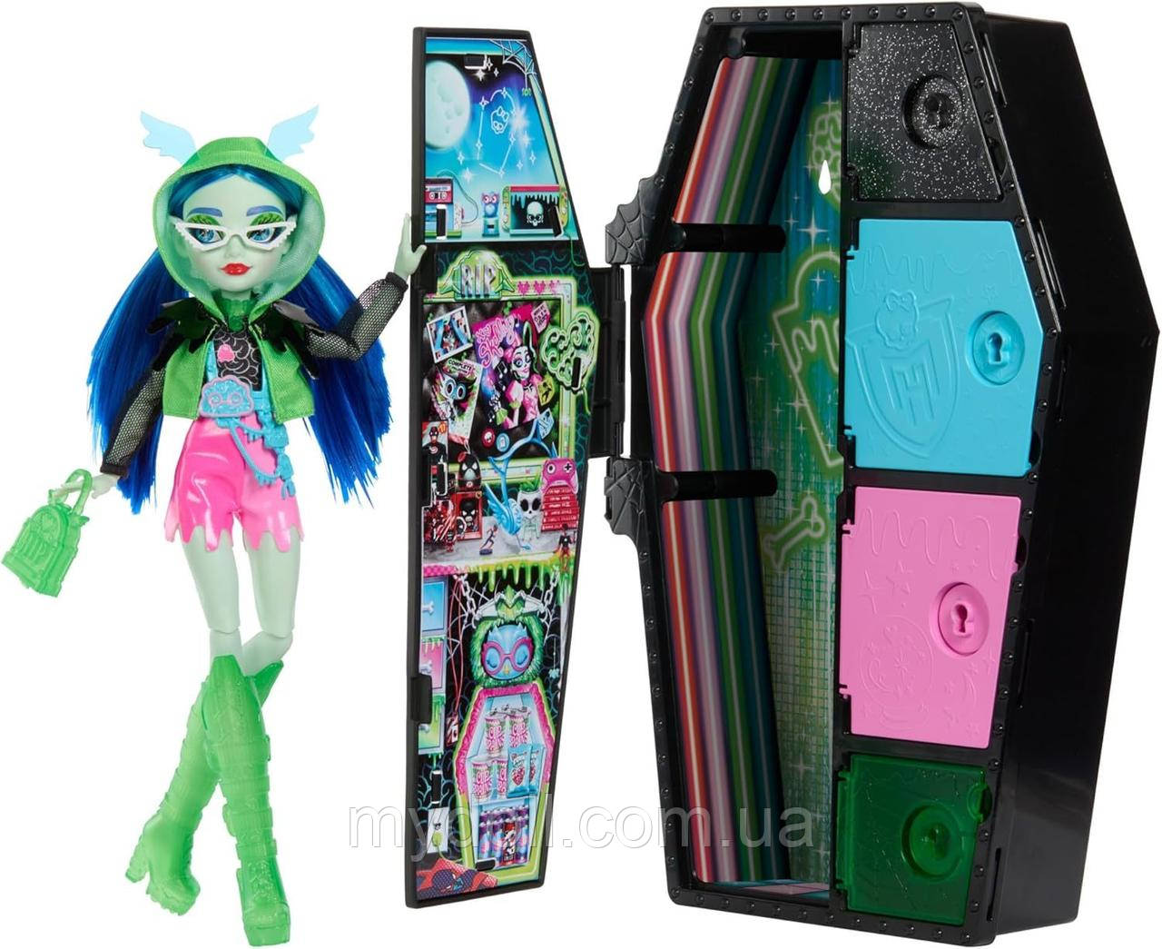 Лялька Монстер Хай Гулія Йелпс Monster High Ghoulia Yelps Neon Frights Неонові Жах-секрети HNF81 Оригінал