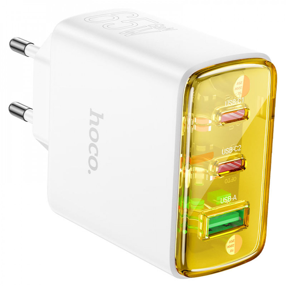 Home Charger | 65W | GaN | QC 3.0 — Hoco CS44A  — White, фото 1