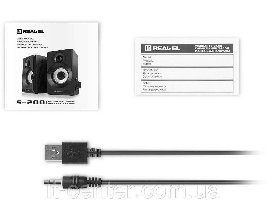 Акустична система REAL-EL S-200 Black (2.0, 2x3 Вт)