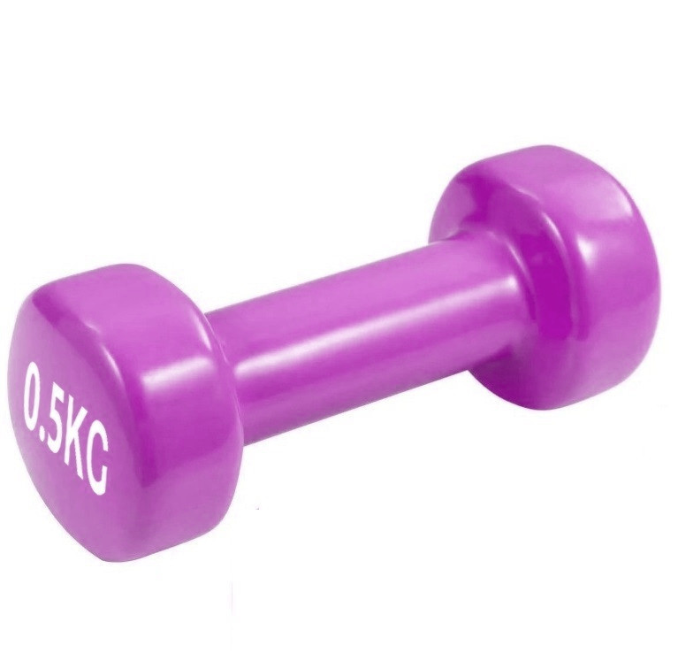 Гантель вінілова PowerPlay 4125 Achilles 0.5 кг. Рожева (1 шт.), фото 1