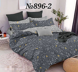 Пакистанська бязь GOLD, зірки темно-сіра основа плюс світло-сірий компаньйон