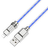 Кабель HOCO U113 Solid silicone charging data cable iP Blue, фото 5
