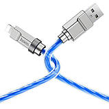 Кабель HOCO U113 Solid silicone charging data cable iP Blue, фото 6