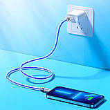 Кабель HOCO U113 Solid silicone charging data cable iP Blue, фото 7