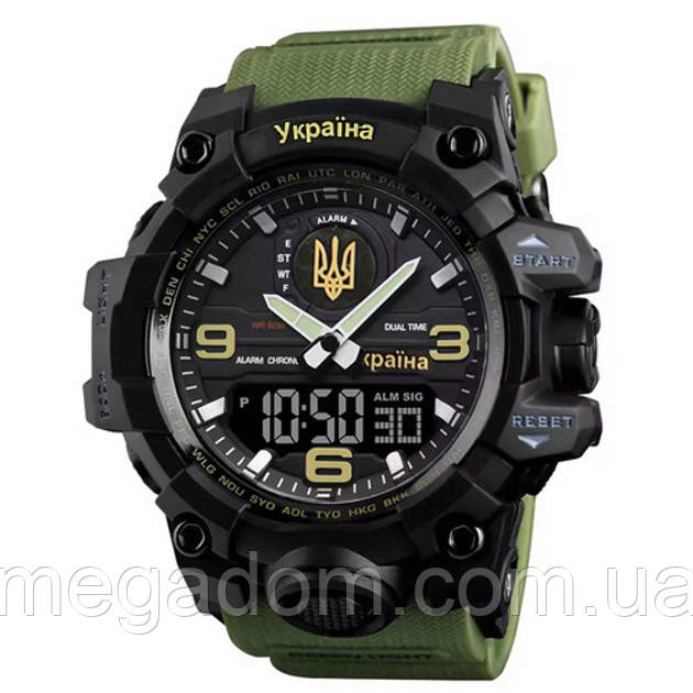 Армійський чоловічий годинник хороша якість SKMEI 6851/1586AG, Армійський HK-779 годинник мілітарі