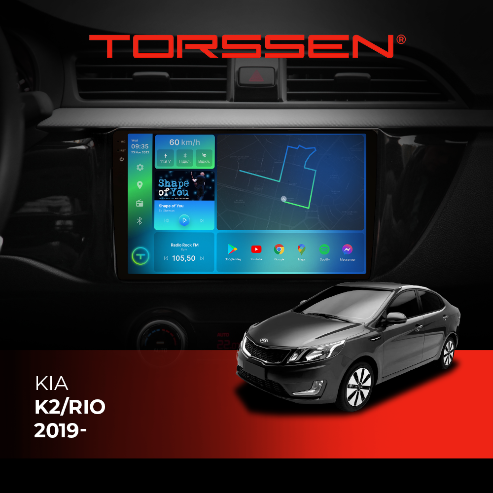Штатна магнітола Torssen 2K Kia K2/Rio 19- F98256 4G Carplay DSP, фото 1
