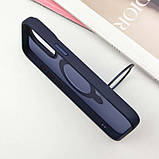 TPU+PC чохол Metal Buttons with MagSafe Colorful HQ Ring для Apple iPhone 15 Pro (6.1") Dark Blue, фото 6