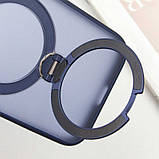 TPU+PC чохол Metal Buttons with MagSafe Colorful HQ Ring для Apple iPhone 15 Pro (6.1") Dark Blue, фото 8