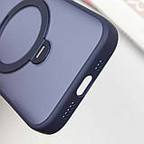 TPU+PC чохол Metal Buttons with MagSafe Colorful HQ Ring для Apple iPhone 15 Pro (6.1") Dark Blue, фото 9