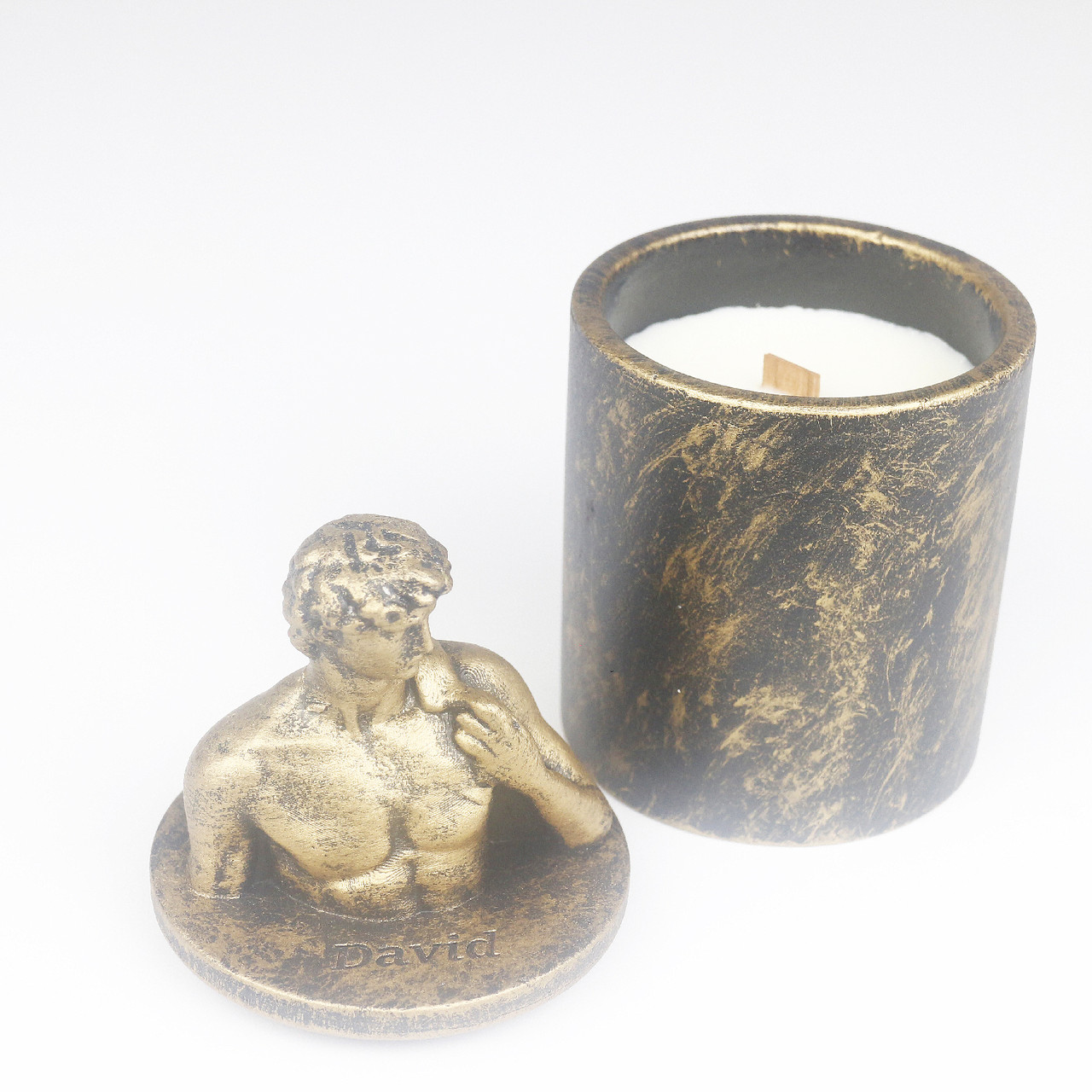 Аромасвічка DAVID AGARWOOD BRONZE 100% WOOD WAX 165g 35h Гранд Презент NAC 1110