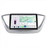 Al Штатна магнітола Android для Hyundai Accent V 2017-н.в. екран 9" 4/64 QLED CarPlay 4G Wi-Fi GPS 360 Prime, фото 2