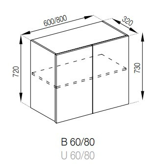 Верхня Кухонна шафка 80 (h-720) Софі