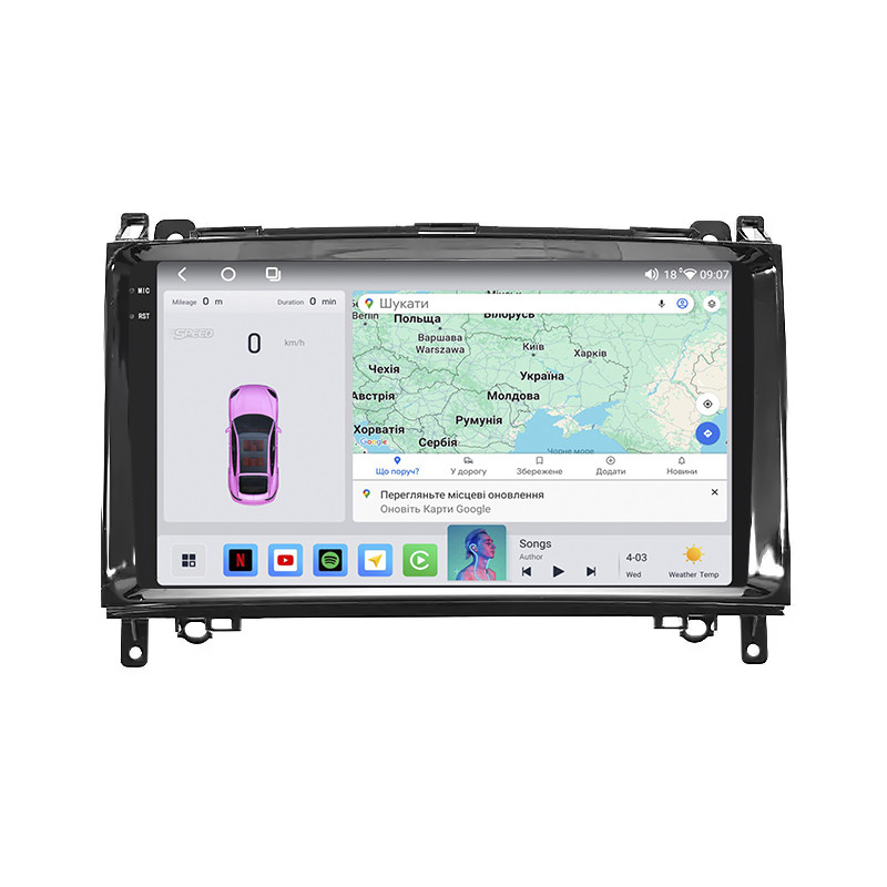 Al Штатна магнітола Android для Mercedes-Benz A-Клас II (W169) 2004-2008 екран 9" 4/64 QLED CarPlay 4G Wi-Fi GPS 360 Prime, фото 1