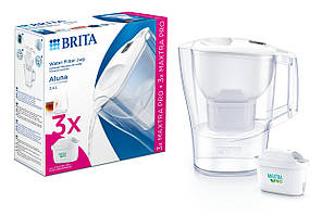 Фільтр-глечик Brita Aluna Memo MXPro 2.4л (1.4л очищеної води) з фільтр-картриджем 3шт, білий