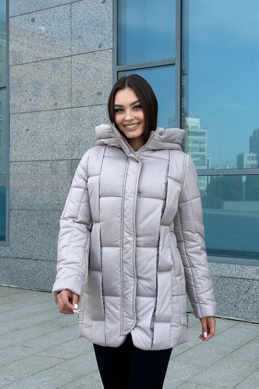 Коротка зручна тепла якісна жіноча зимова куртка пуховик на тінсулейті, фото 1