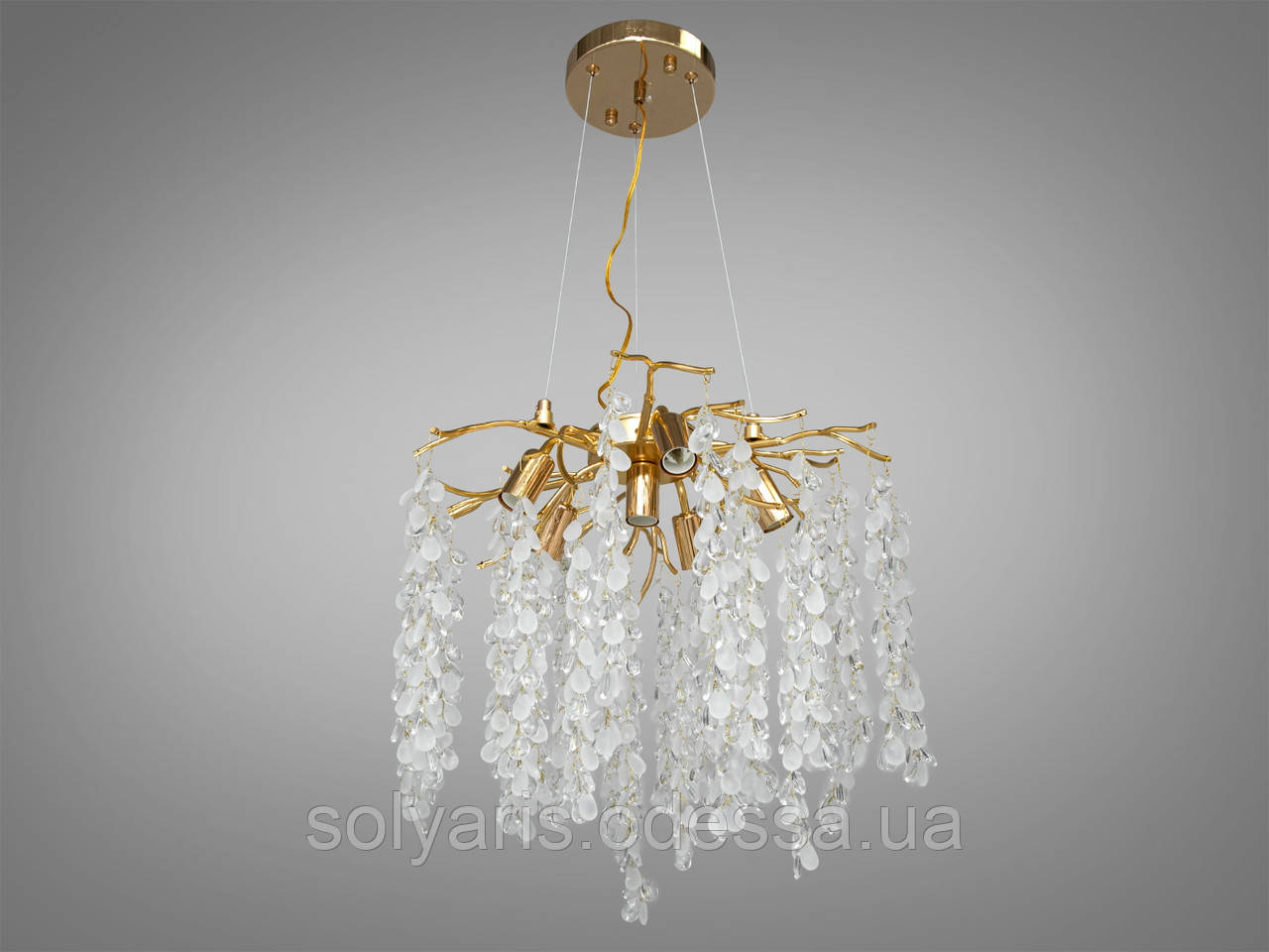 Сучасна кришталева люстра "Гліцинія" 603-450GD, фото 1