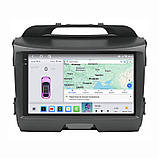 Al Штатна магнітола Android для Kia Sportage III Рестайлінг 2014-2016 екран 9" 4/64 QLED CarPlay 4G Wi-Fi GPS 360 Prime, фото 2