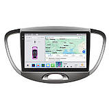 Al Штатна магнітола Android для Hyundai i10 I 2007-2013 екран 9" 4/64 QLED CarPlay 4G Wi-Fi GPS 360 Prime, фото 2