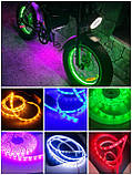 Яскрава підсвітка велосипеда світлодіодною смугою в прозорому силіконі. Водозащена. 8 кольорів у наявності., фото 8