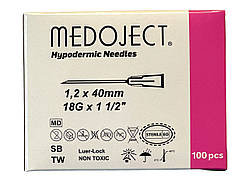 Голка ін'єкційна MEDOJECT 1,2x40mm 18G x 1/2