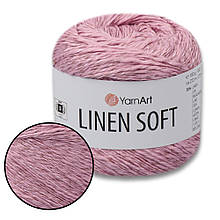 YarnArt Linen soft, Рожевий No7321, пряжа льон, віскоза, бавовна