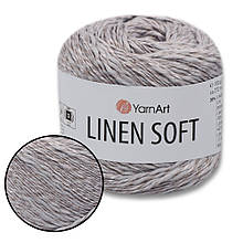 YarnArt Linen soft, Сірий No7320, пряжа льон, віскоза, бавовна