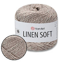 YarnArt Linen soft, Пісочний No7307, пряжа льон, віскоза, бавовна