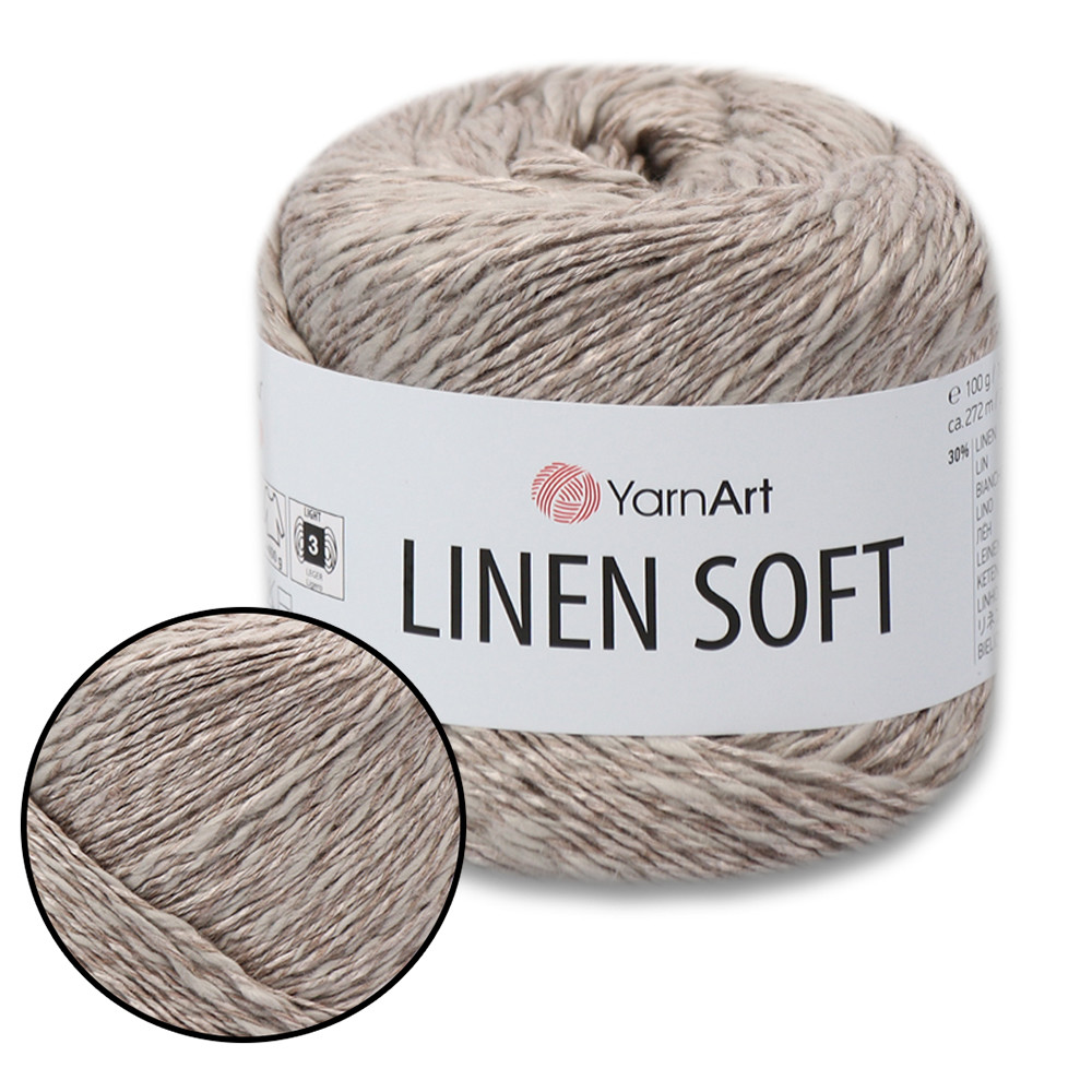 YarnArt Linen soft, Пісочний No7307, пряжа льон, віскоза, бавовна, фото 1