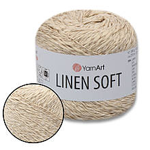 YarnArt Linen soft, Топлене молоко No7303, пряжа льон, віскоза, бавовна